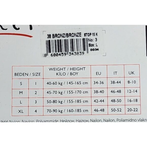 Penti 38 Bronze #3 Large Stop 15 Den Matte Tights – Sheer to Waist 3839 - Picture 9 of 11